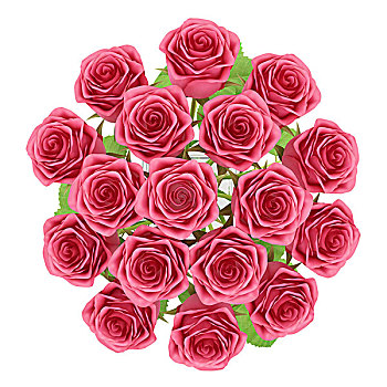 俯视,红玫瑰,玻璃花瓶,隔绝,白色背景,背景,插画