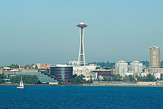 西雅图,太空针塔,岛屿,渡轮,华盛顿,美国,建造