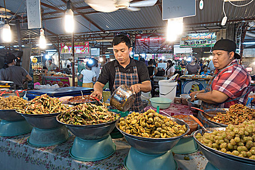 市场货摊,腌制,泰国人,水果,夜市,普吉岛,城镇,泰国,亚洲