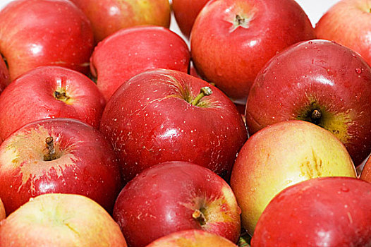 红苹果,放置,排,市场