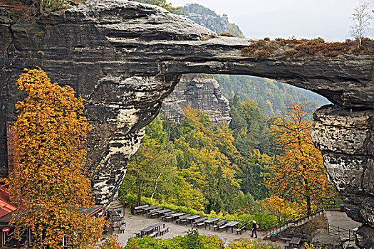 岩石构造,波希米亚风格,瑞士,秋天
