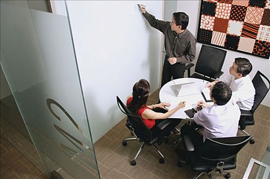 管理人员,会议室,一个,文字,白色书写板
