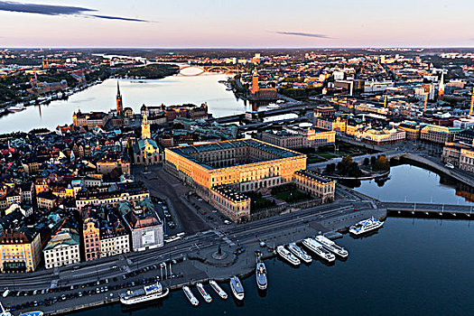 航拍,斯德哥尔摩,老城,瑞典