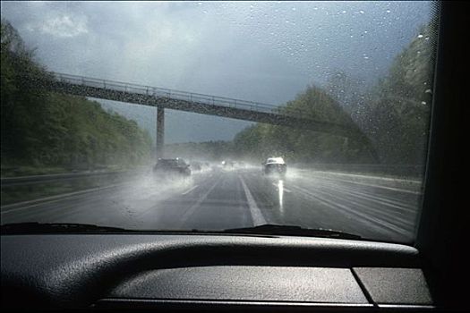 高速公路,雨,北莱茵威斯特伐利亚,德国