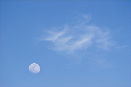 月亮,软,云,夜空
