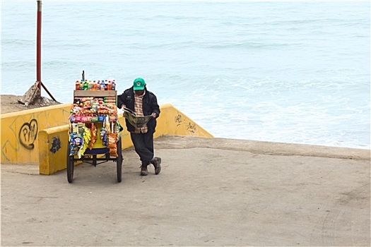 餐食,手推车,海岸,利马,秘鲁