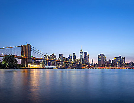 美丽的纽约曼哈顿夜景