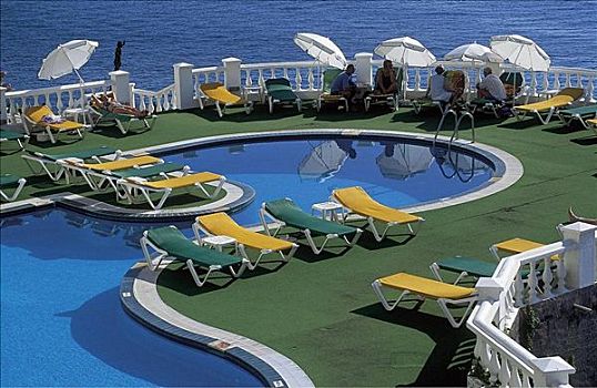 游泳池,酒店,区域,马德拉岛,葡萄牙,欧洲