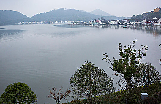 东钱湖,湖畔,空蒙,山水