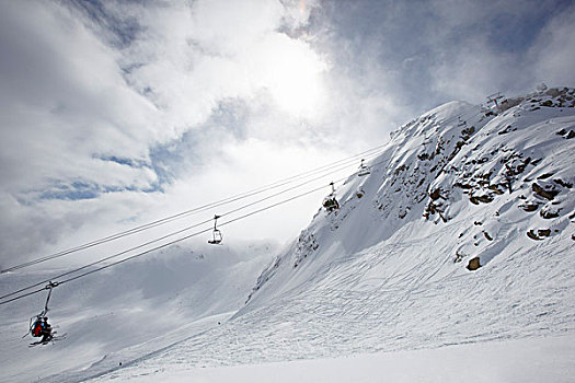 滑雪缆车,惠斯勒山,不列颠哥伦比亚省,加拿大