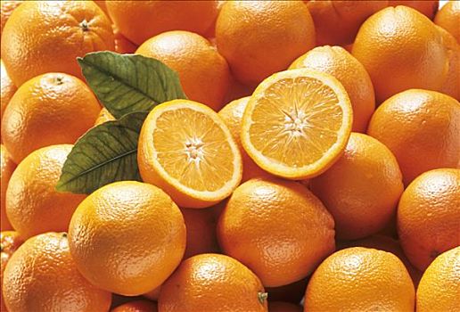 橘子,一个,平分,上面,特写