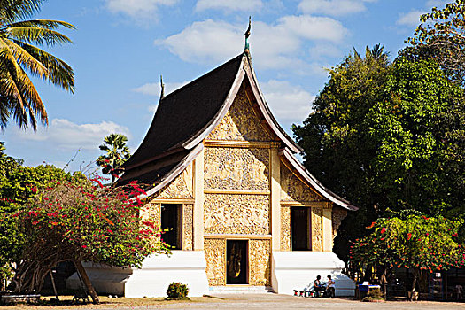 老挝,琅勃拉邦,寺院,皮质带,丧葬