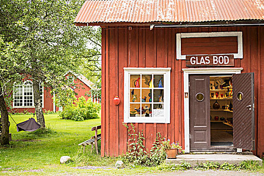 玻璃,吹,工作间,南方,瑞典