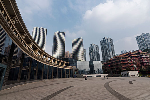 重庆城市风光-南滨路钟楼广场