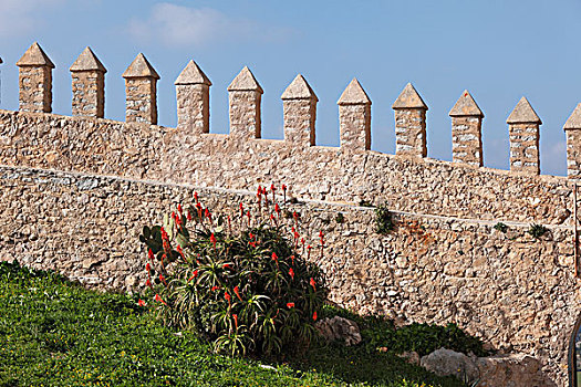 防御,墙壁,城堡,马略卡岛,巴利阿里群岛,西班牙,欧洲