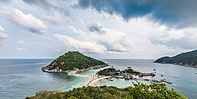 风景,苏梅岛,靠近,龟岛,海湾,泰国,亚洲