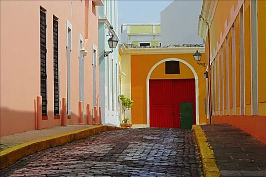 建筑,街道,老,圣胡安,波多黎各