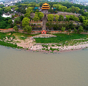 湖南岳阳市岳阳楼,航拍