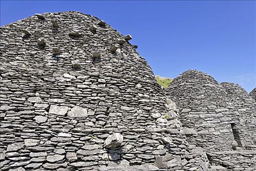 石头,房子,建造,水泥,僧侣,住宅区,斯凯利格,爱尔兰