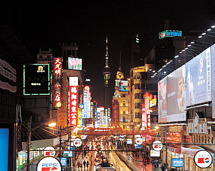 中国上海南京路夜景