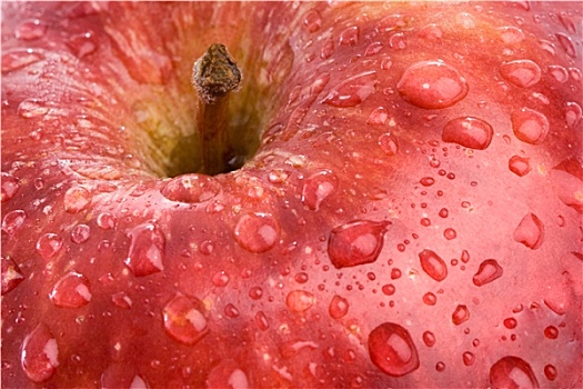 微距,苹果,红色,水滴