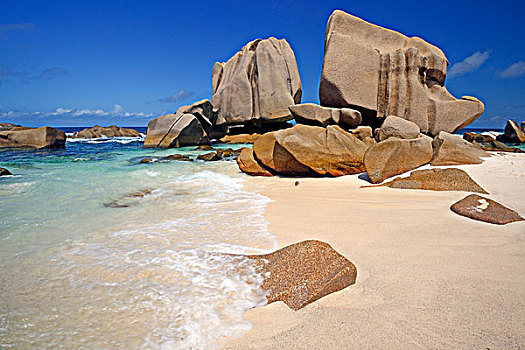海滩,石头,拉迪格岛,塞舌尔,非洲