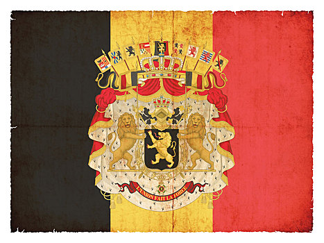 低劣,旗帜,比利时,盾徽