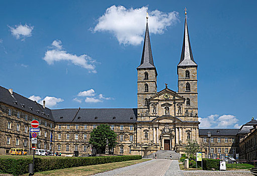 寺院,教堂,班贝格,上弗兰科尼亚,巴伐利亚,德国,欧洲