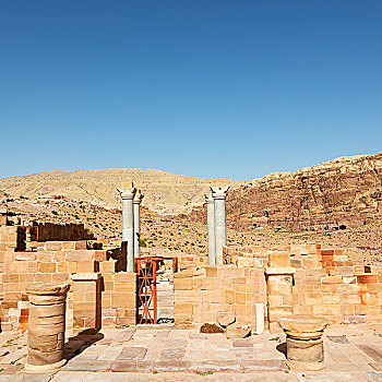 佩特拉,约旦,风景,纪念碑,遗址,老式,教堂