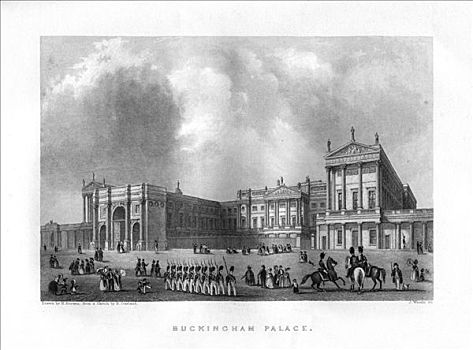 白金汉宫,伦敦,19世纪,艺术家,木头