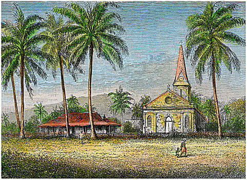 教堂,萨摩亚群岛,艺术家,未知