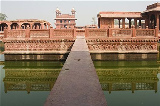 建筑,水,世界遗产,胜利宫,北方邦,印度,南亚
