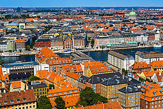 哥本哈根,上面,教堂,我们,城区,丹麦