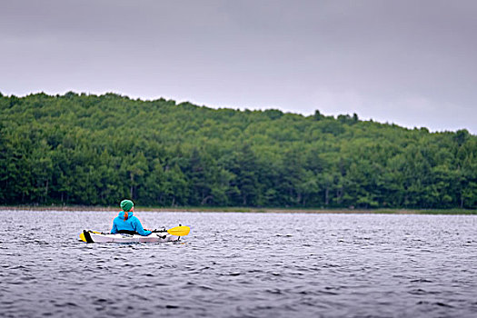 皮划艇手,漂流,湖,新斯科舍省,加拿大