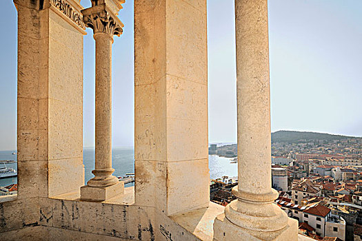 柱廊,钟楼,大教堂,分开,克罗地亚,欧洲