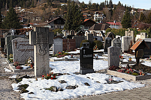 阿尔卑斯山下的坟场