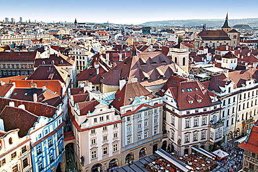 老城,屋顶,旧城广场,布拉格