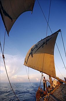 印度尼西亚,苏拉威西岛,航行,群岛,南,传统,独桅三角帆船