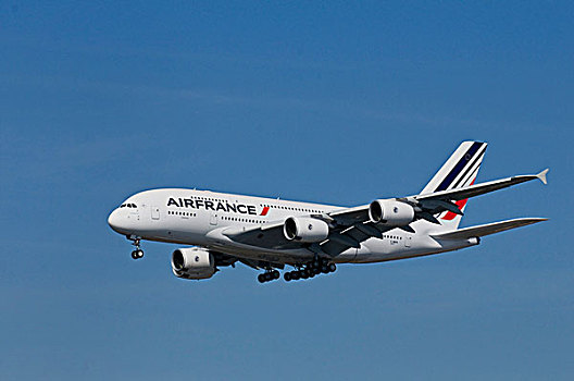 空气,法国,乘客,飞机,飞行,降落,空中客车