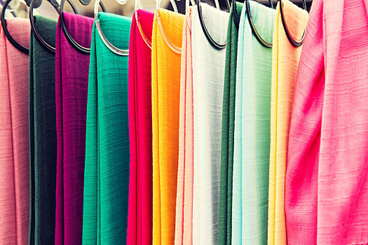 彩色,纺织品,亚洲,街边市场