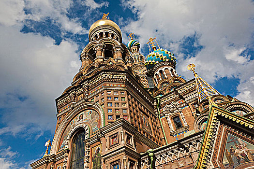 俄罗斯,圣彼得堡,中心,救世主教堂,溢出,血,户外