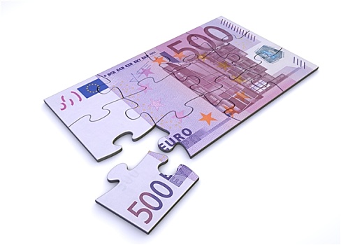 500欧元,钞票,拼图