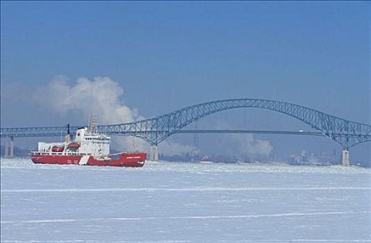 加拿大,魁北克,破冰船,桥