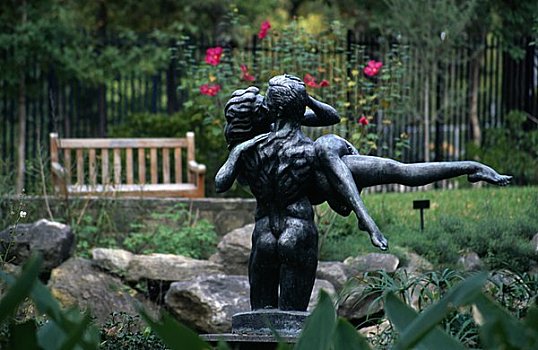 雕塑,花园,吻,雕塑园,德克萨斯,美国