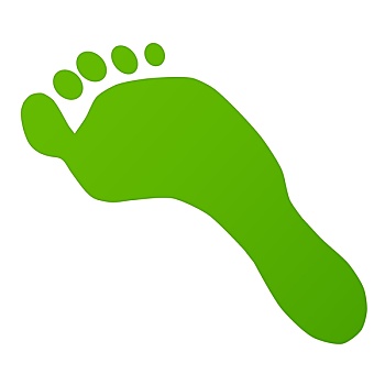 绿色,脚印