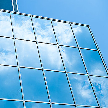 天空,云,反射,窗户,现代办公室,建筑