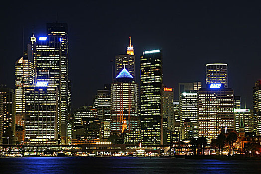 悉尼,中央商务区,夜晚,小湾,澳大利亚