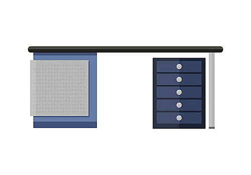 蓝色,空,电脑桌,公寓,办公室,书桌,办公用品,象征,工作区,室内,隔绝,物体,白色背景,背景,矢量,插画