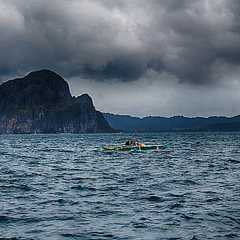 模糊,菲律宾,风景,船,太平洋,海洋,岛屿,背景