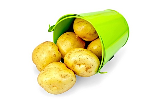 土豆,黄色,绿色,桶